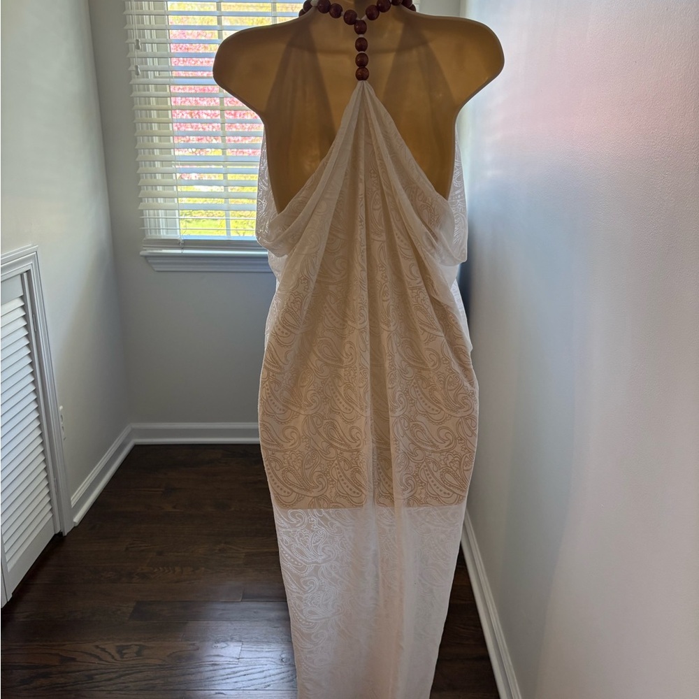 Beach Coverup Sheer White One Size Fits All